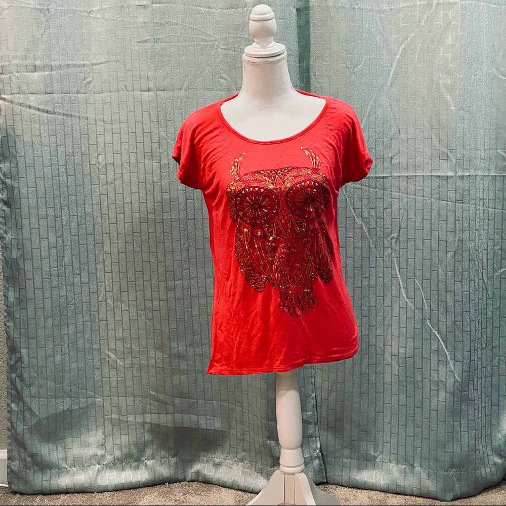 Daily Special medium owl print short sleeve top